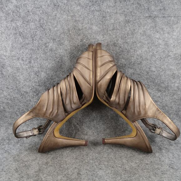 Sam & Libby Shoes Womens 7.5 Slingback Pumps Stiletto Peep Toe Formal High Heels - Picture 10 of 13